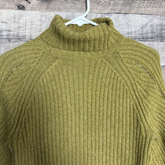 Sundance Toasty Dimensions Turtleneck Sweater Sz S Green Cozy Cotton Silk Blend - Picture 3 of 9
